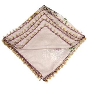 Tulbent Scarf Handmade Crochet Detailing NWOT